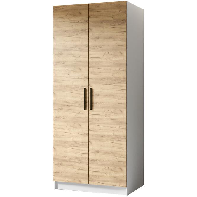 Szekrény Gold 2d Fehér/Tölgy Craft Aranysárga