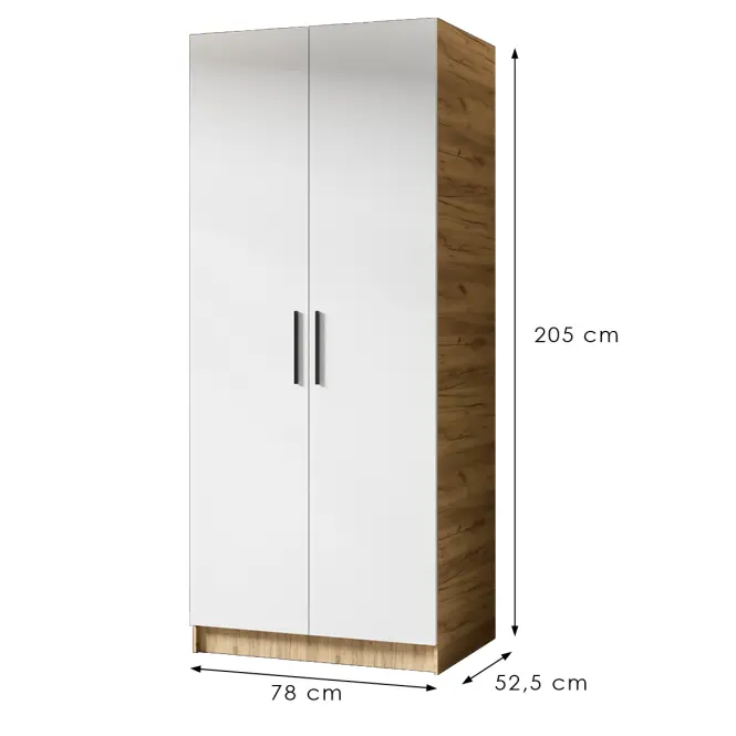 Szekrény Gold 2d Tölgy Craft Aranysárga/Fehér,2
