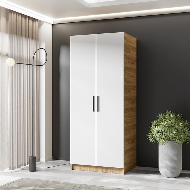 Szekrény Gold 2d Tölgy Craft Aranysárga/Fehér,3