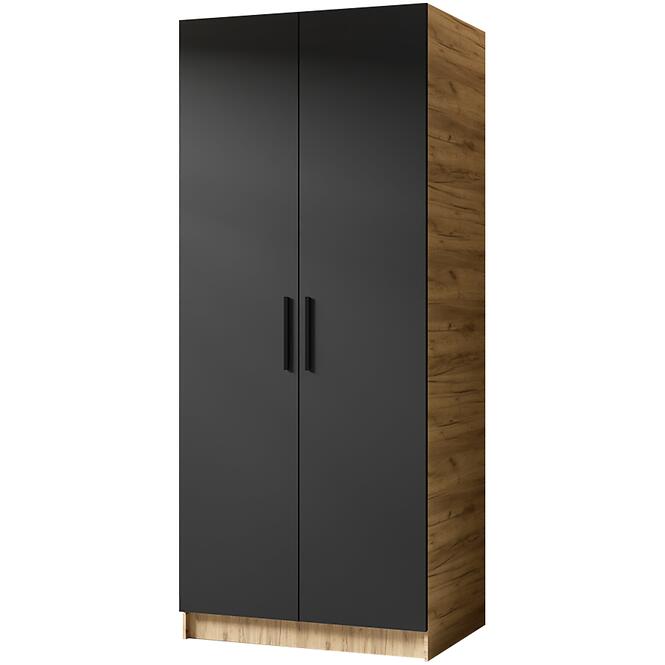 Szekrény Gold 2d Tölgy Craft Aranysárga/Fekete