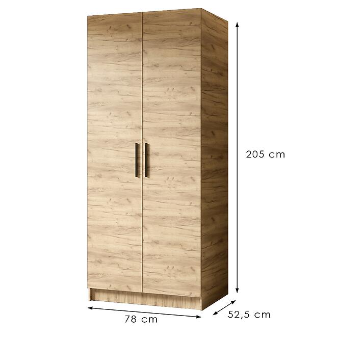 Szekrény Gold 2d Tölgy Craft Aranysárga/Tölgy Craft Aranysárga,2