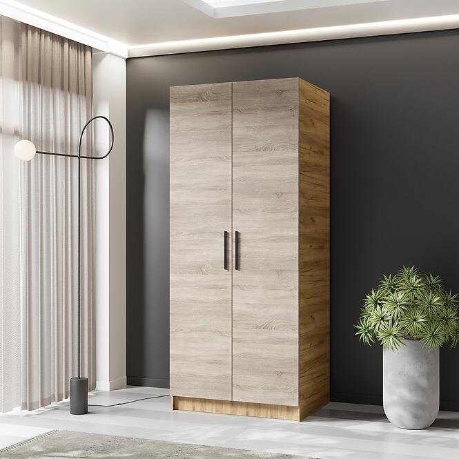 Szekrény Gold 2d Tölgy Craft Aranysárga/Tölgy Sonoma,3