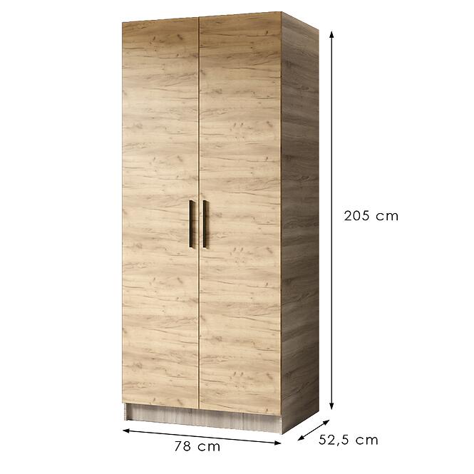 Szekrény Gold 2d Tölgy Sonoma/Tölgy Craft Aranysárga