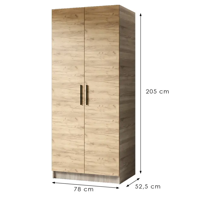 Szekrény Gold 2d Tölgy Sonoma/Tölgy Craft Aranysárga,2