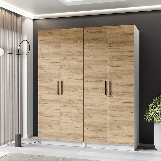 Szekrény X2 Gold 2d Fehér/Tölgy Craft Aranysárga