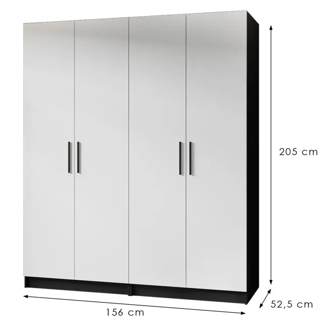 Szekrény X2 Gold 2d Fekete/Fehér