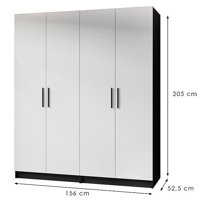 Szekrény X2 Gold 2d Fekete/Fehér,2