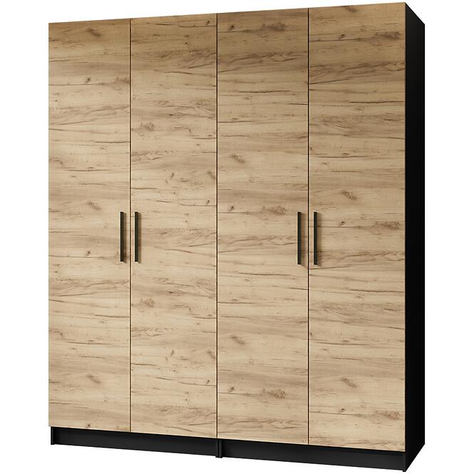 Szekrény X2 Gold 2d Fekete/Tölgy Craft Aranysárga