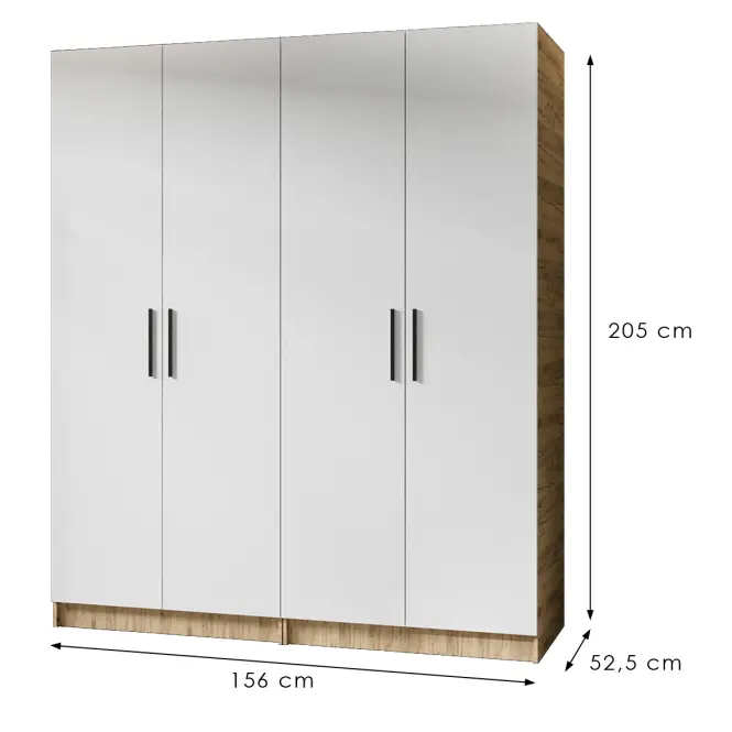 Szekrény X2 Gold 2d Tölgy Craft Aranysárga/Fehér,2