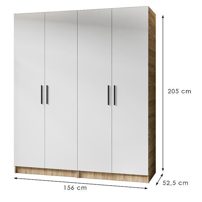 Szekrény X2 Gold 2d Tölgy Craft Aranysárga/Fehér,2