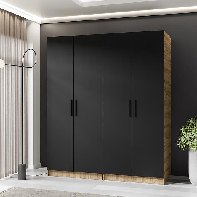 Szekrény X2 Gold 2d Tölgy Craft Aranysárga/Fekete
