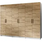Szekrény X3 Gold 2d Fehér/Tölgy Craft Aranysárga