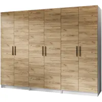 Szekrény X3 Gold 2d Fehér/Tölgy Craft Aranysárga