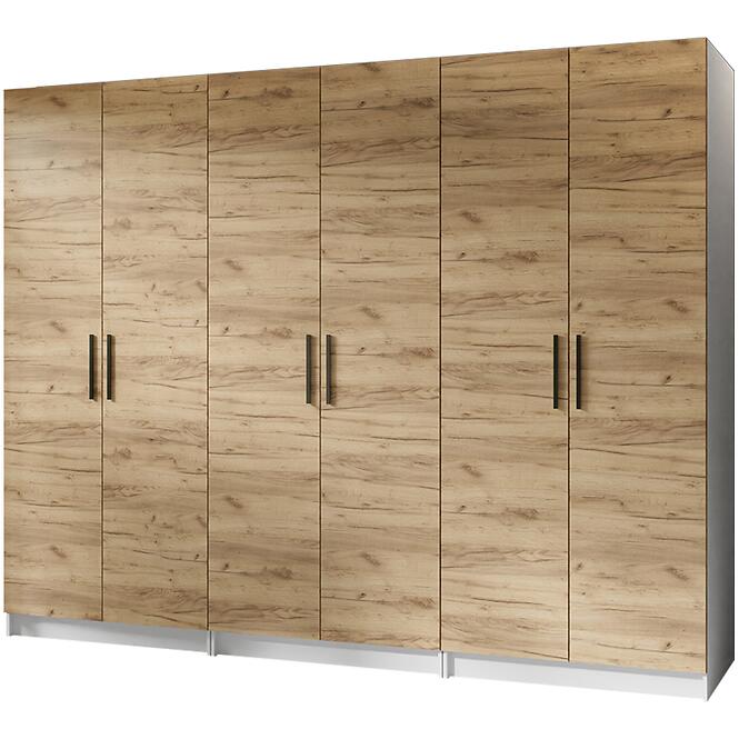 Szekrény X3 Gold 2d Fehér/Tölgy Craft Aranysárga