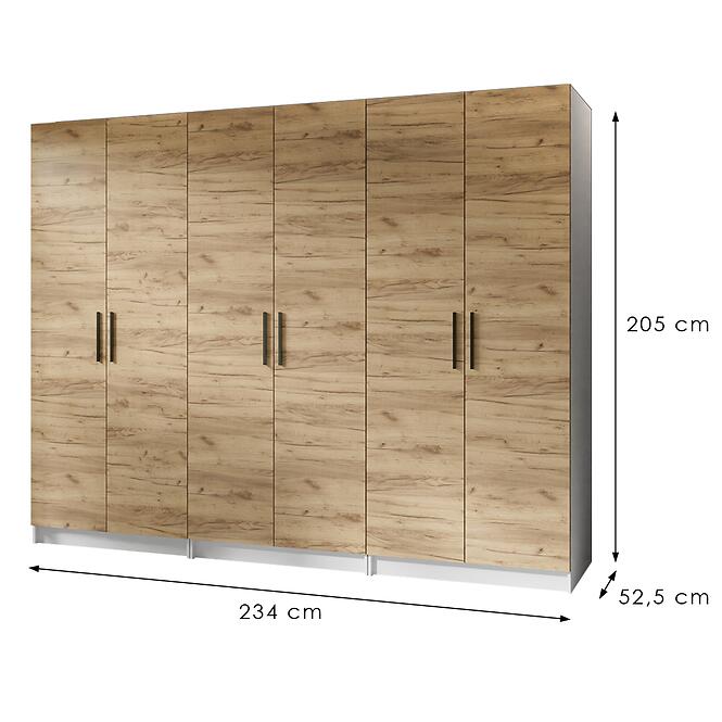 Szekrény X3 Gold 2d Fehér/Tölgy Craft Aranysárga,2