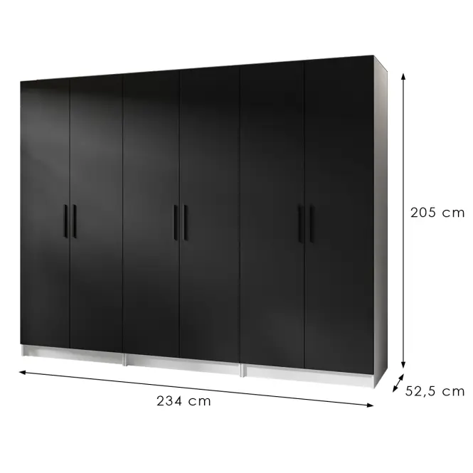 Szekrény X3 Gold 2d Fehér/Fekete