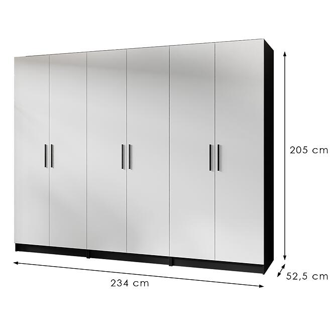 Szekrény X3 Gold 2d Fekete/Fehér,2
