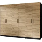 Szekrény X3 Gold 2d Fekete/Tölgy Craft Aranysárga