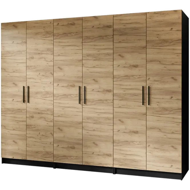Szekrény X3 Gold 2d Fekete/Tölgy Craft Aranysárga