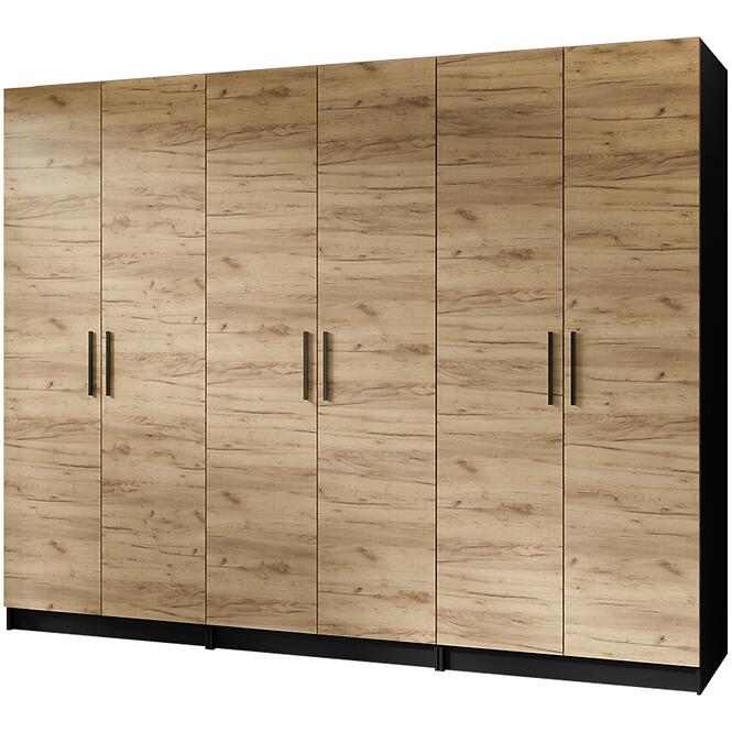 Szekrény X3 Gold 2d Fekete/Tölgy Craft Aranysárga
