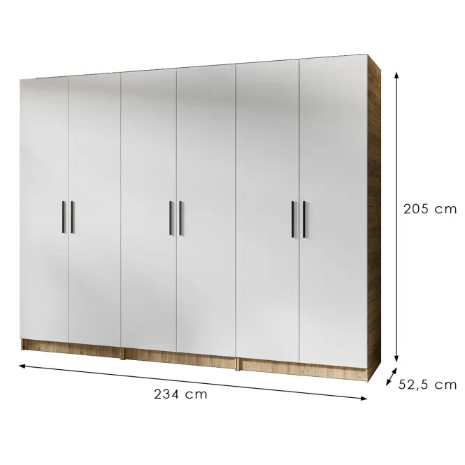 Szekrény X3 Gold 2d Tölgy Craft Aranysárga/Fehér