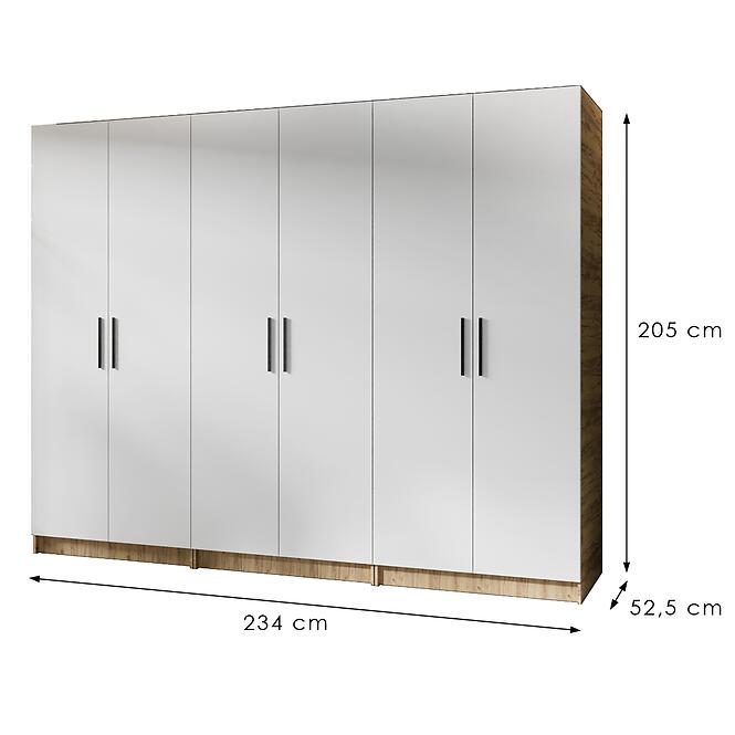 Szekrény X3 Gold 2d Tölgy Craft Aranysárga/Fehér,2