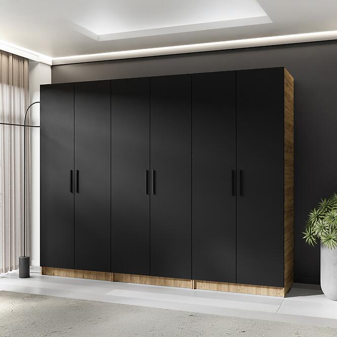 Szekrény X3 Gold 2d Tölgy Craft Aranysárga/Fekete,3