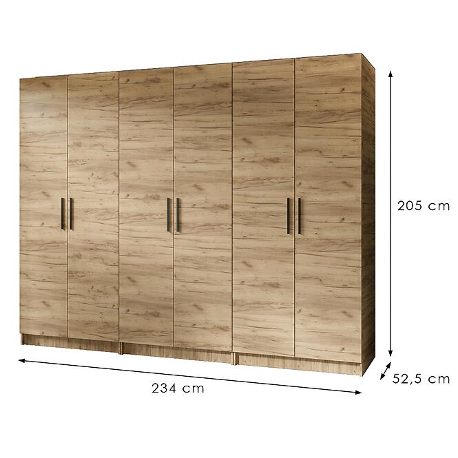 Szekrény X3 Gold 2d Tölgy Craft Aranysárga/Tölgy Craft Aranysárga,2