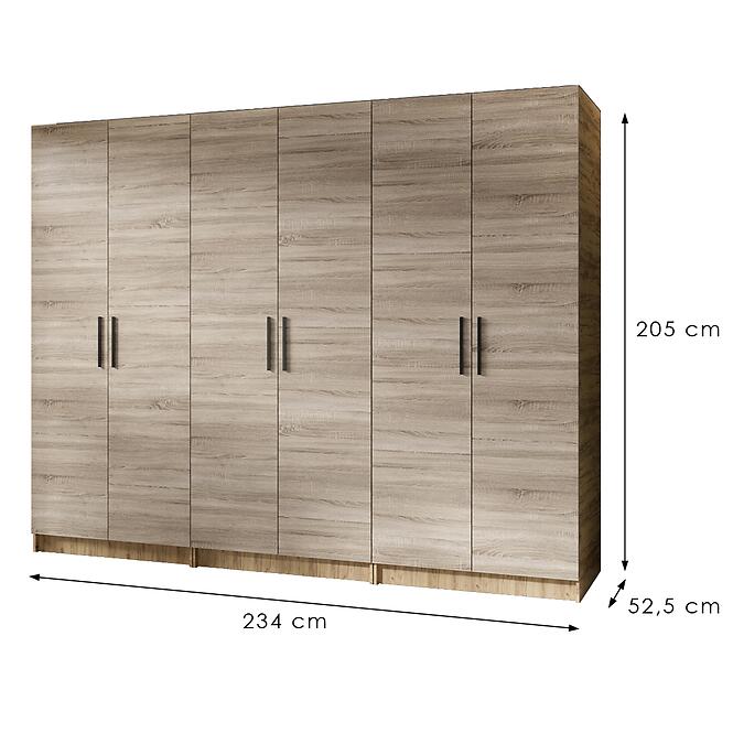 Szekrény X3 Gold 2d Tölgy Craft Aranysárga/Tölgy Sonoma