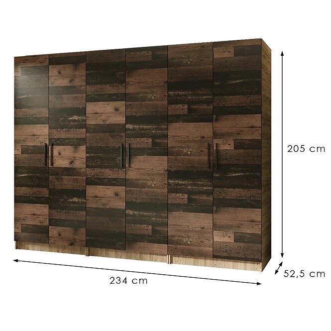 Szekrény X3 Gold 2d Tölgy Craft Aranysárga/Old Style,2