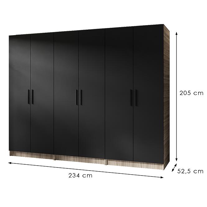 Szekrény X3 Gold 2d Tölgy Sonoma/Fekete,2
