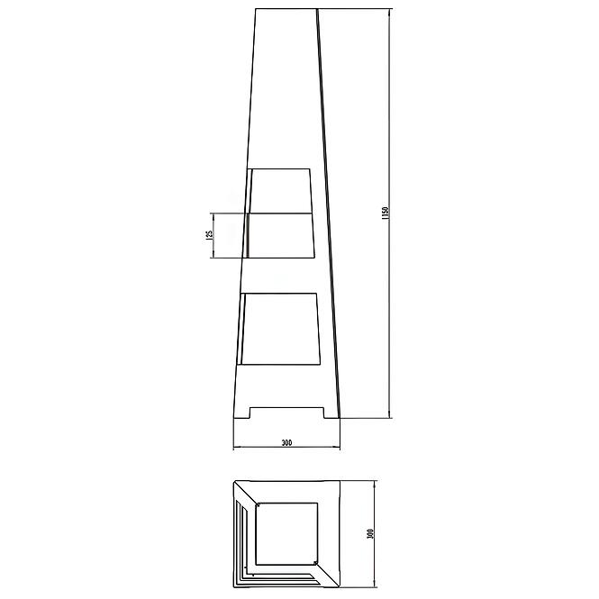 Biokandalló szabadon álló Pyramid fekete matt,4