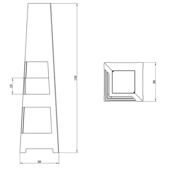 Biokandalló szabadon álló Pyramid fekete matt