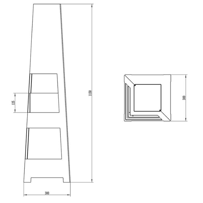 Biokandalló szabadon álló Pyramid fekete matt