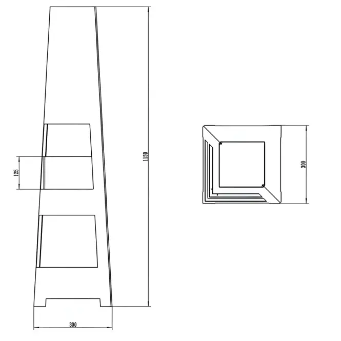 Biokandalló szabadon álló Pyramid fekete matt