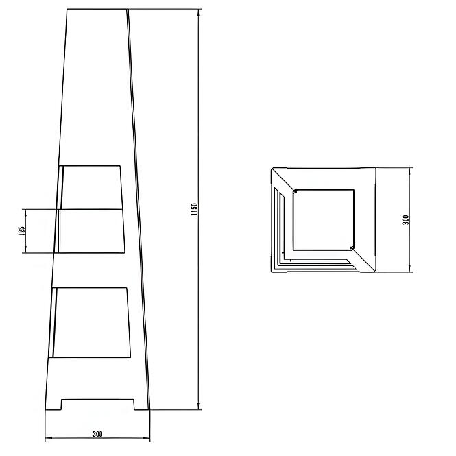 Biokandalló szabadon álló Pyramid fekete matt,7