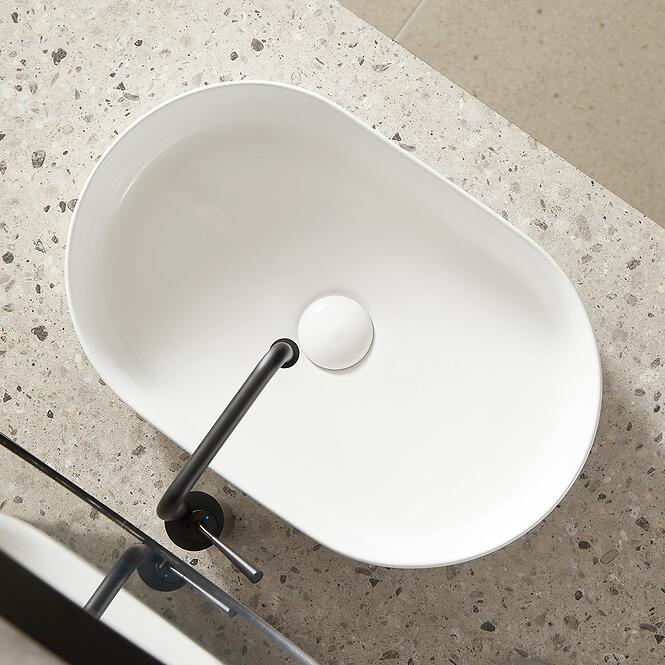 Mosdókagyló lapon Zulu bordázott 50x32 cm,6