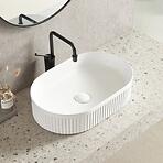 Mosdókagyló lapon Zulu bordázott 50x32 cm