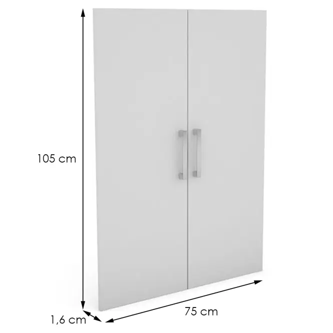 Készlet 2 ajtó regál Torino 75x1,6x105 cm fehér