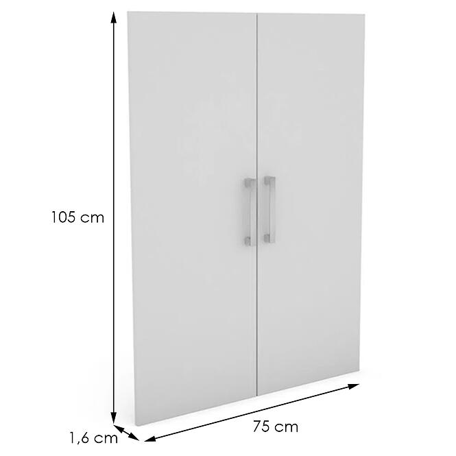 Készlet 2 ajtó regál Torino 75x1,6x105 cm fehér,2