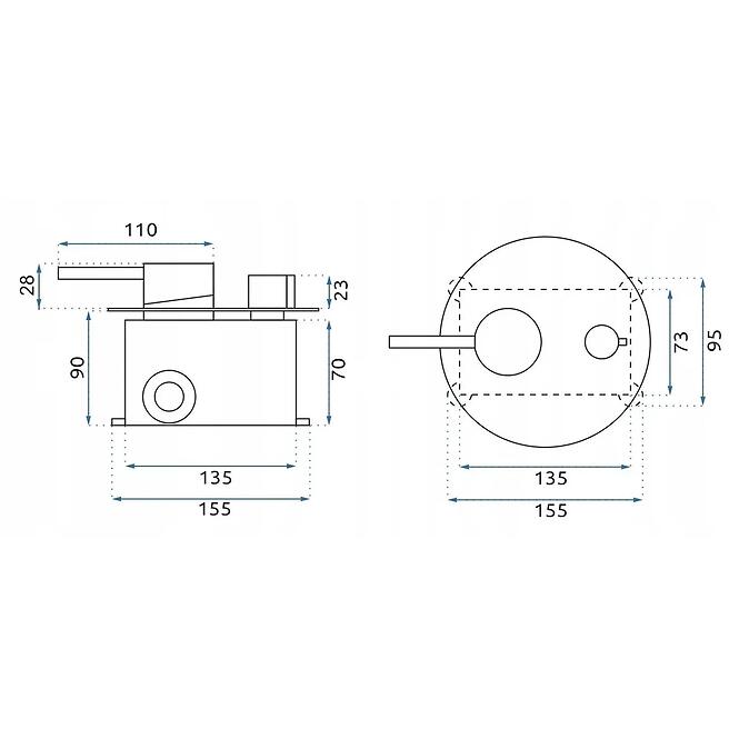 Zuhanyszett Rea rejtett Lungo Grip titán + BOX,10