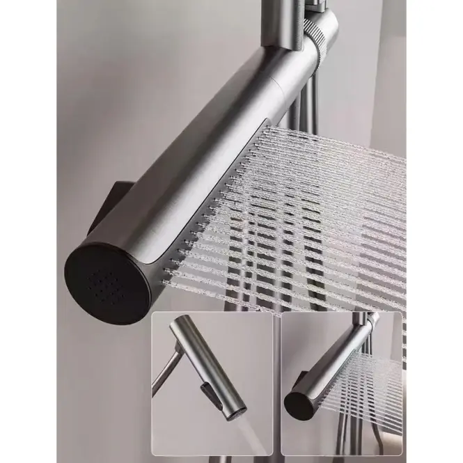 Zuhanyszett Rea termosztátos Pedro fekete