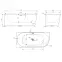 Szabadon álló kád Nox Black 170x80x58 balos,2