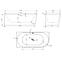 Szabadon álló kád Nox Black 170x80x58 balos,2