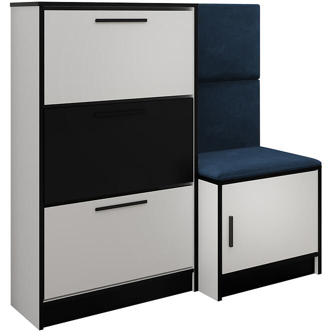Cipőszekrény Kpl Foli Fehér + Kék (KRONOS 09),2