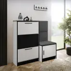 Cipőszekrény Kpl Foli Fehér + Szürke (ITAKA 50)