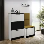 Cipőszekrény Kpl Foli Fehér + Sárga (KRONOS 01)