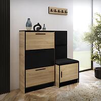 Cipőszekrény Kpl Foli Craft + Fekete (ITAKA 15)