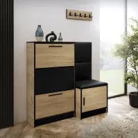 Cipőszekrény Kpl Foli Craft + Fekete öko bőr (MADRYT 1100)
