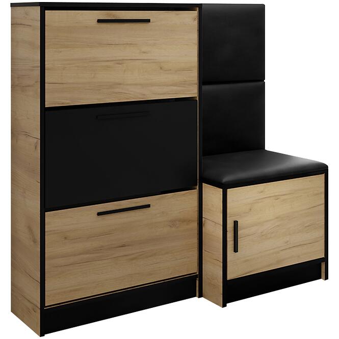 Cipőszekrény Kpl Foli Craft + Fekete öko bőr (MADRYT 1100),2